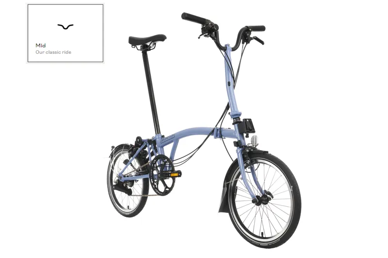 Brompton C Line Explore Folding Bike 2023 in Cloud Blue-8